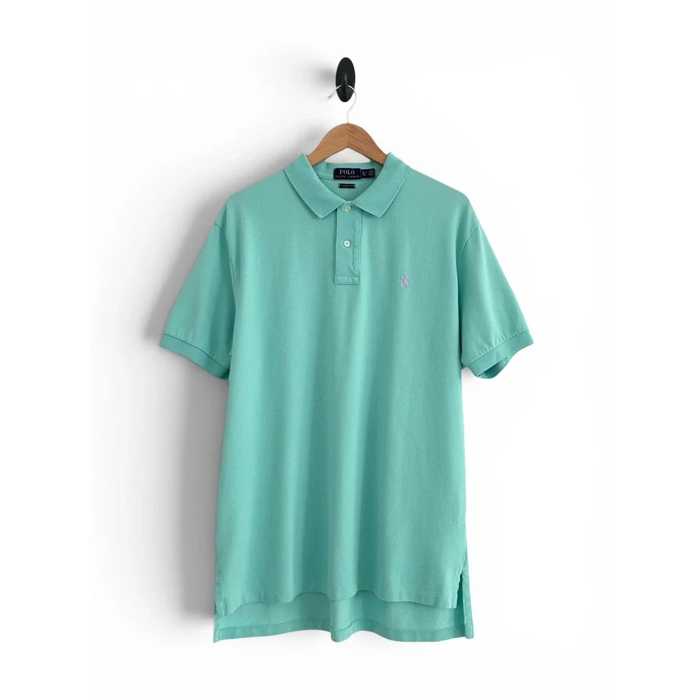 Polo by Ralph Lauren Men's XL Green Classic Fit 100% Cotton Mesh Knit Polo Shirt